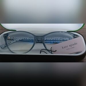Kate Spade Blue Glasses with Green Trim Case